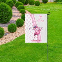 Load image into Gallery viewer, Pink and white flamingo pattern Golf ball skin Custom Golf Garden Flag, Personalized Golfing Gift D02 NQS9901