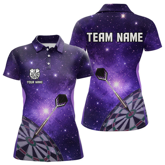 Purple galaxy space Darts Shirts For Women Custom Team Darts Jersey NQS9448
