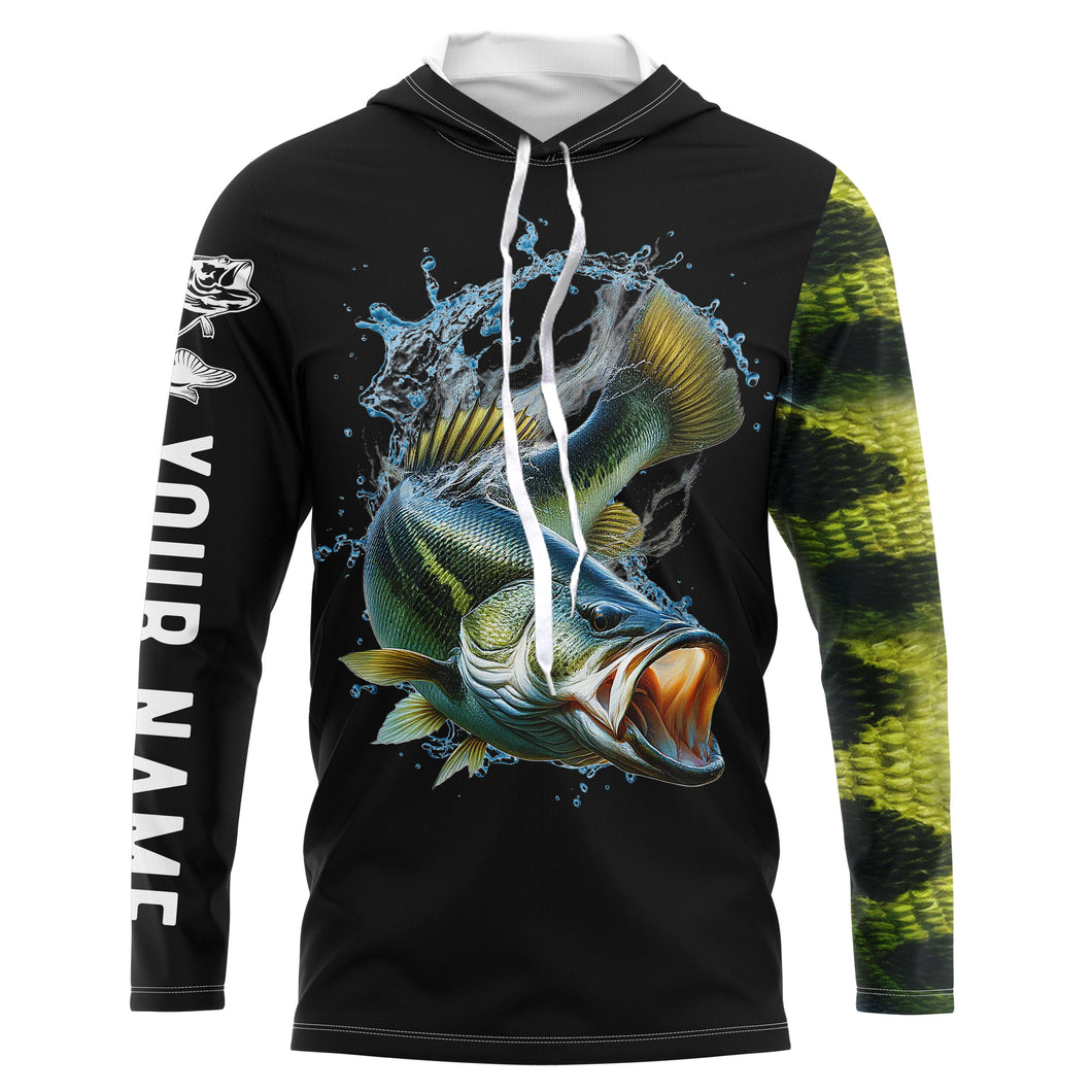 Largemouth Bass Fishing bass scales Customize name All over printed bass fishing shirts NQS389