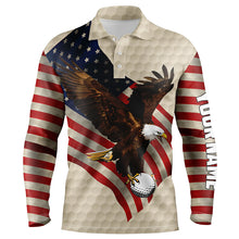 Load image into Gallery viewer, Vintage American flag Eagle Mens golf polo shirts custom mens patriotic polo shirts best men golf wear NQS6242