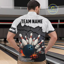 Load image into Gallery viewer, Black and White grunge Bowling Shirts for Men Custom Team Bowling Jerseys, Gift for Bowlers NQS10751