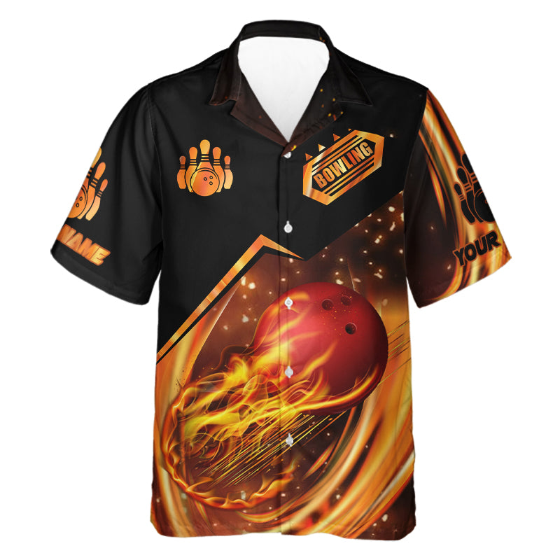 Custom Hawaiian bowling shirt for bowling – personalized team jersey front view
