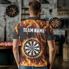 Load image into Gallery viewer, Flame Darboard Fire Pattern Custom Darts Polo, Quarter-Zip Shirts For Men Dart Team Jerseys NQS9459
