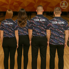 Load image into Gallery viewer, Black American Flag pattern bowling shirt for men custom patriotic jerseys team bowling gifts for men NQS11552