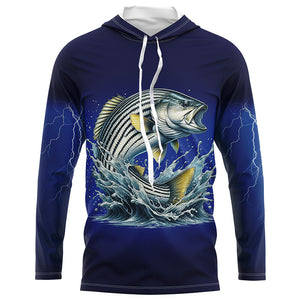 Funny Striped Bass Fishing blue lightning 3D All Over printed Shirts NQS327