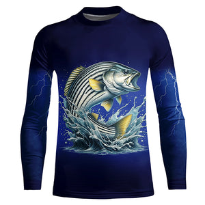 Funny Striped Bass Fishing blue lightning 3D All Over printed Shirts NQS327