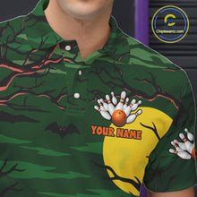 Load image into Gallery viewer, Funny Halloween Bowling Polo, Quarter Zip Shirts For Men Custom Halloween Team Bowling Jersey NQS10765