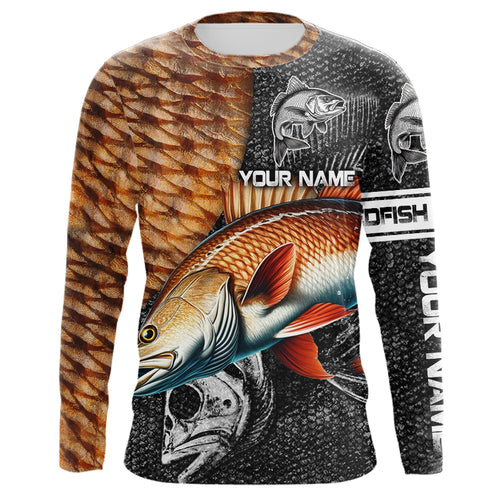 Redfish puppy drum tackle fishing shirts for men Long Sleeve UV protection Custom gift for anglers NQS1374