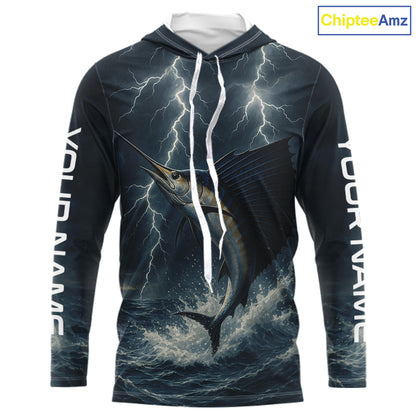 Sailfish fishing Lightning thunder Custom UV protection Sailfish fishing long sleeve shirt jerseys NQS10036