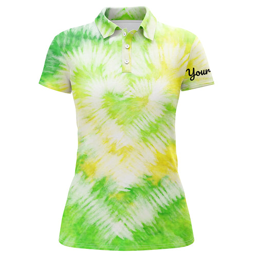 Womens golf polo shirts custom green tie dye golf shirt women's golf attire, lady golf wear NQS6025