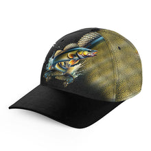 Load image into Gallery viewer, Walleye fishing yellow scales Custom Walleye fishing hat Unisex Fishing Baseball Angler hat cap NQS6260