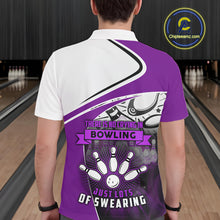 Load image into Gallery viewer, Funny Bowling Shirts For Men custom name There is no crying in bowling just lots of swearing | Purple NQS11351