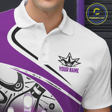 Load image into Gallery viewer, Funny Bowling Shirts For Men custom name There is no crying in bowling just lots of swearing | Purple NQS11351