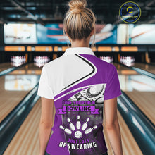 Load image into Gallery viewer, Funny Bowling Shirt For Women custom name There is no crying in bowling just lots of swearing| Purple NQS11351