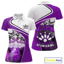 Load image into Gallery viewer, Funny Bowling Shirt For Women custom name There is no crying in bowling just lots of swearing| Purple NQS11351