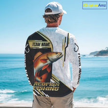 Load image into Gallery viewer, Personalized Redfish fishing shirts Custom sun protection Red Drum fishing team jerseys | Gold NQS11690