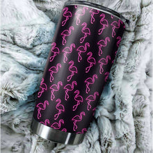 Load image into Gallery viewer, 1PC neon pink flamingos pattern Custom Name Tumbler Cup, flamingos Golfing Gifts NQS9917
