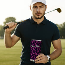 Load image into Gallery viewer, 1PC neon pink flamingos pattern Custom Name Tumbler Cup, flamingos Golfing Gifts NQS9917