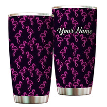 Load image into Gallery viewer, 1PC neon pink flamingos pattern Custom Name Tumbler Cup, flamingos Golfing Gifts NQS9917