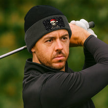 Load image into Gallery viewer, Funny Christmas Skull Golf Knit Beanie Hat, Custom Rectangle Patch Golf Beanie Hat, Xmas Golf Gifts NQS10783