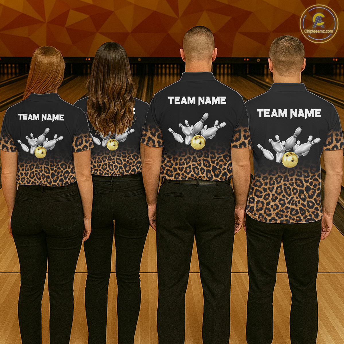Custom Leopard Bowling Polo, Quarter Zip Jerseys for Men, Personalized Leopard Bowling Team shirts NQS11570