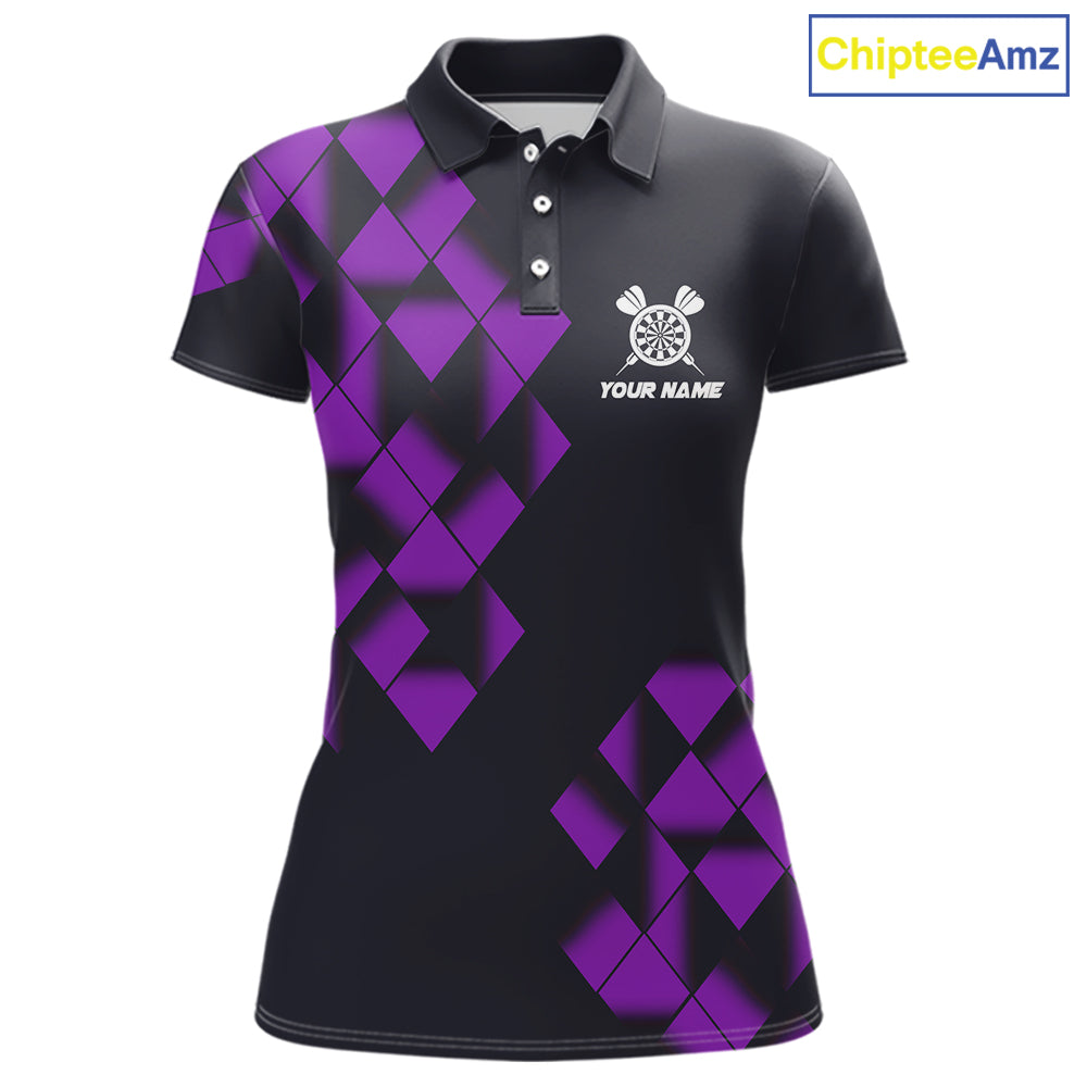Personalized Black and Purple Darts Board Women Dart Shirts Custom Cool Dart Jersey For Team NQS11568