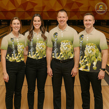Load image into Gallery viewer, Yellow Lightning Lion Bowling Polo, Quarter Zip Shirts for Women Custom Lion Bowling Team jerseys NQS11569