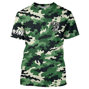 Green camouflage Bass fishing Custom bass fishing Shirts jerseys - personalized camo fishing apparel NQS7569