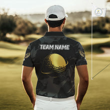 Load image into Gallery viewer, Black and Gold Eagle golf polo shirts for men custom men's golf team shirts, personalized golf gifts NQS10208