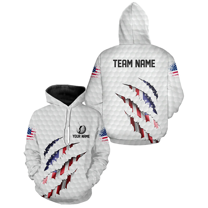 Personalized American Flag golf Hoodies, Custom Patriotic Golf Hoodie Team Shirts NQS8392