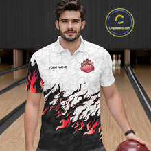 Load image into Gallery viewer, Black and White Camo Bowling Shirts For Men Custom Bowling Team League Jerseys | Red NQS10563