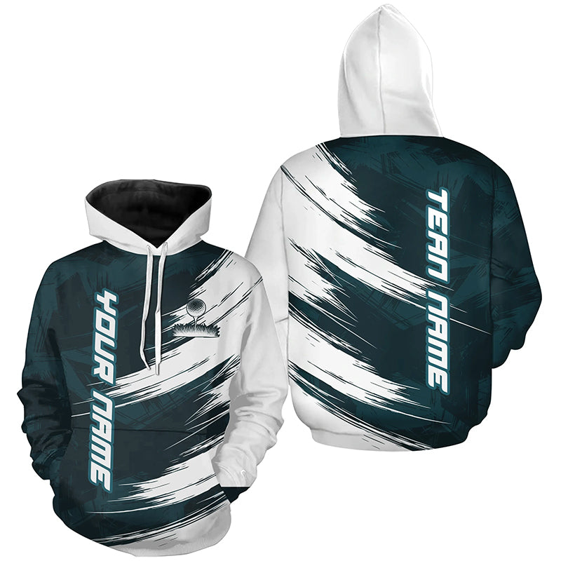 Teal Blue and White Golf camo Golf Hoodies custom golf hoodie outfit for team NQS8595