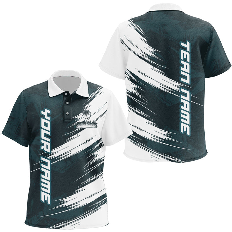 Teal Blue and White Golf camo Kid golf polo shirts custom golf polos outfit for team kid NQS8595