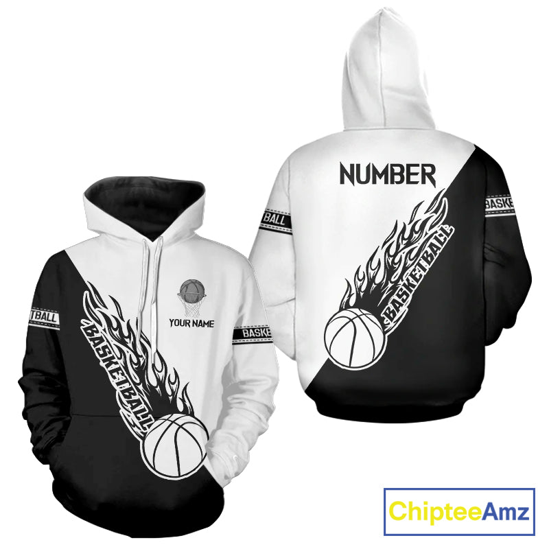 Black and White Flame Basketball shirts custom name and number Basketball team jerseys NQS11364