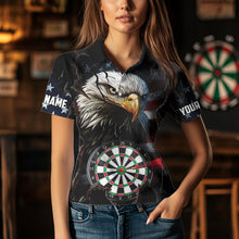 Load image into Gallery viewer, Eagle American flag Women Darts Team Shirts Custom Patriotic Darts Jersey NQS9619