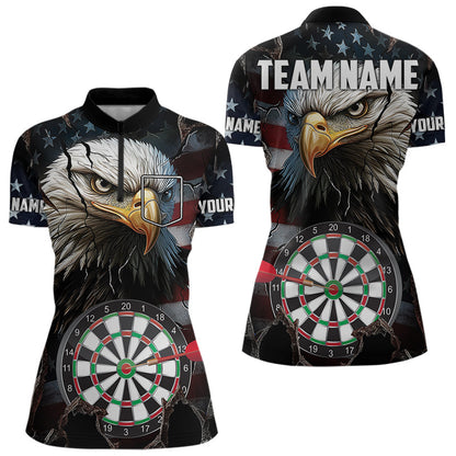Eagle American flag Women Darts Team Shirts Custom Patriotic Darts Jersey NQS9619