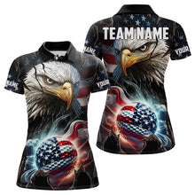 Load image into Gallery viewer, Personalized Eagle American flag Golf Polo Team Shirts For Women Custom Patriotic Ladies Golf attire NQS9620