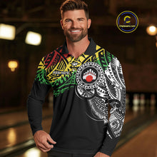 Load image into Gallery viewer, Personalized Tribal pattern Mens Bowling Shirts Custom Bowling outfit  for men Team bowling jersey NQS9813