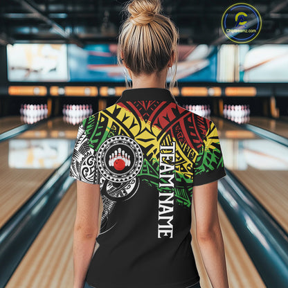 Personalized Tribal pattern Women Bowling Shirts Custom Bowling outfit  for ladies Team bowling jersey NQS9813