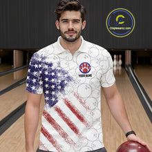 Load image into Gallery viewer, Retro American Flag white camo Eagle Bowling Shirt for Men Custom Patriotic Bowling Team Jersey NQS9819