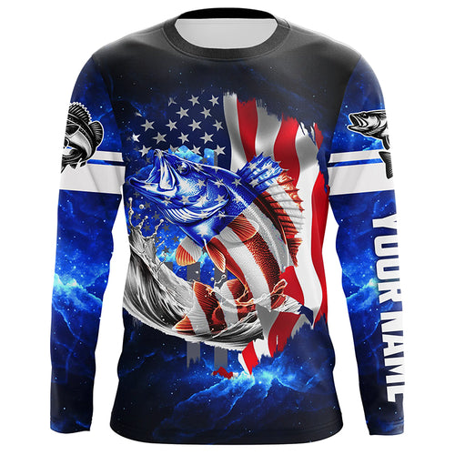 Walleye Fishing 3D American Flag patriotic Customize name All over print shirts NQS414
