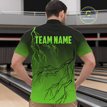 Load image into Gallery viewer, Black and Green gradient storm Lightning thunder Bowling shirts for Men Custom Bowling Team Jerseys NQS11171