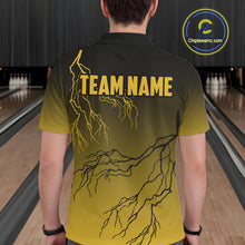 Load image into Gallery viewer, Black and Yellow gradient storm Lightning thunder Bowling shirts for Men Custom Bowling Team Jerseys NQS11172