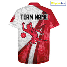 Load image into Gallery viewer, Custom Bowling Hawaiian Shirt Red flame camo Bowling Button up shirts, Bowling Team jerseys NQS11586
