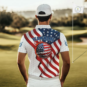 American Flag Golf Polo Shirts For Men Custom team golf jerseys, patriotic golf shirts NQS9930