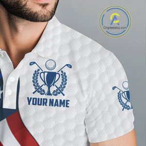 American Flag Golf Polo Shirts For Men Custom team golf jerseys, patriotic golf shirts NQS9930