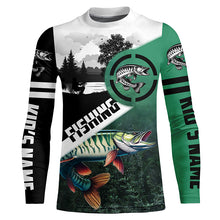 Load image into Gallery viewer, Musky fishing Customize Sun protection long sleeve fishing shirts, Personalized Fishing Gifts NQS421