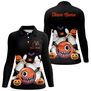 Funny Halloween Bowling Custom Women Bowling Polo, Quarter zip Shirts Halloween Bowling Team Jerseys NQS8412