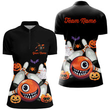 Load image into Gallery viewer, Funny Halloween Bowling Custom Women Bowling Polo, Quarter zip Shirts Halloween Bowling Team Jerseys NQS8412