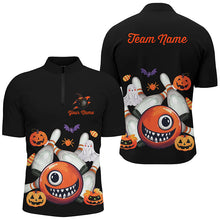 Load image into Gallery viewer, Funny Halloween Bowling Custom Men Bowling Polo, Quarter zip Shirts Halloween Bowling Team Jerseys NQS8412